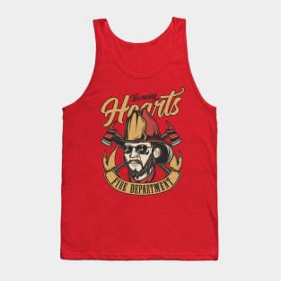 Burning Hearts Fire Department Tank Top